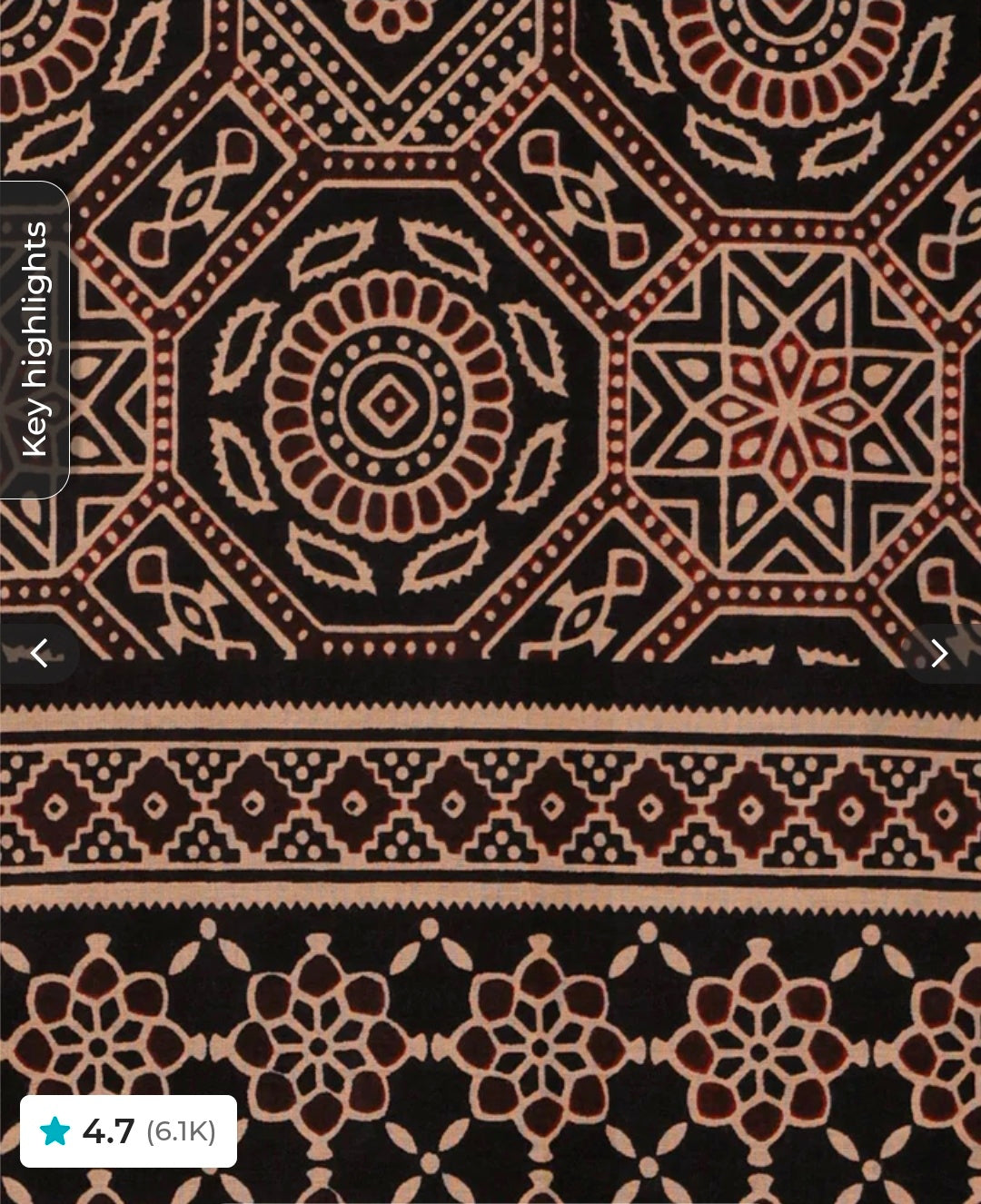 Soft Cotton Geometric Straight Black Kurta Set