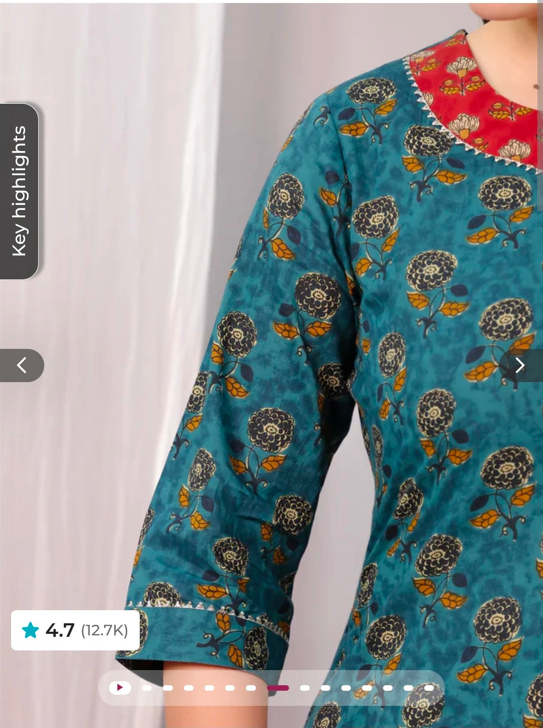 Embroidered Soft Cotton Floral Straight Turquoise & Salwar