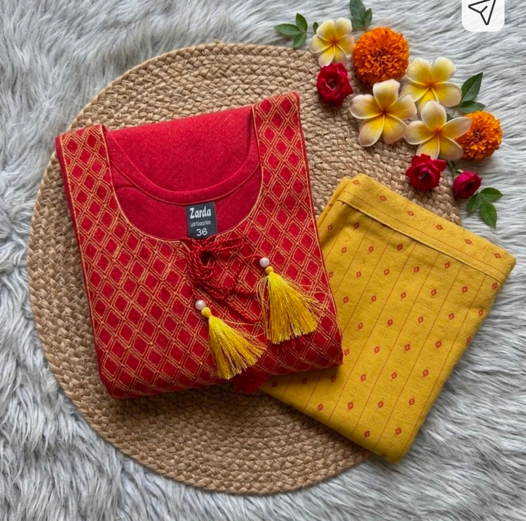 Pure Cotton Kurta Pant Set