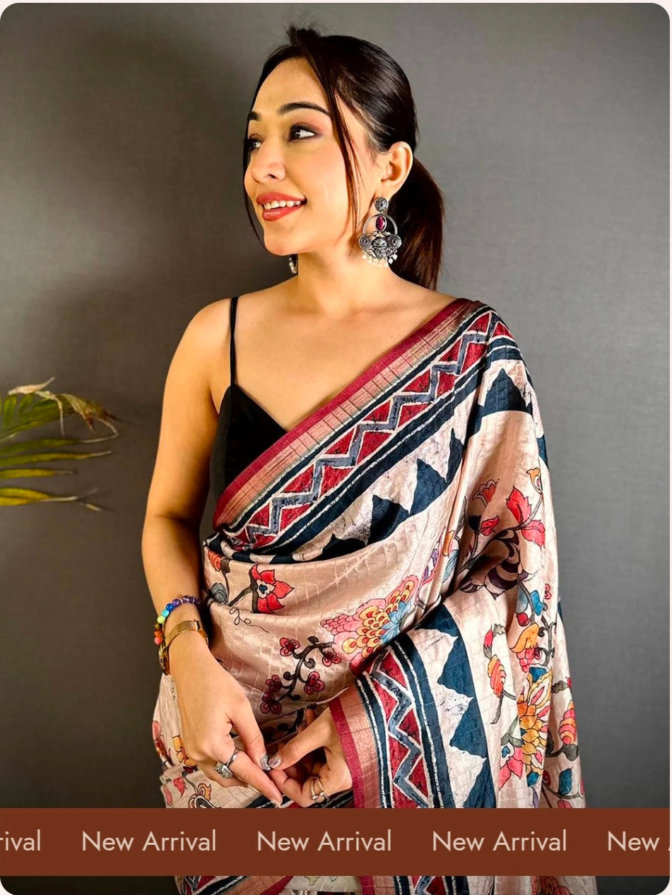 Ajrakh Kalamkari Tussar