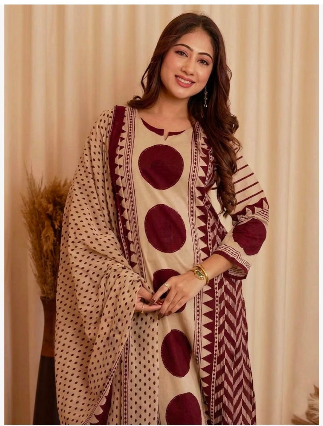 Pure cotton Straight Kurta Pant and printed Dupatta Set