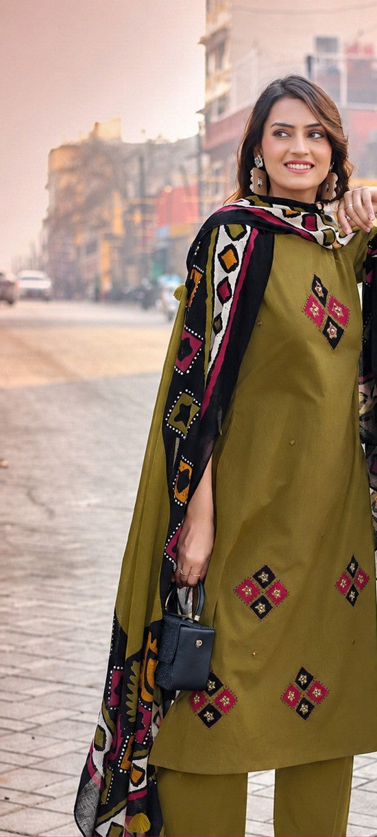 🌸 VARUNI – Premium Dhabu Cotton Suit Set 🌸