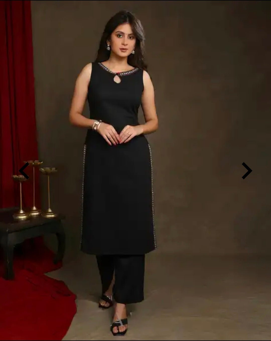 Women's Calf Length Rayon Blend Kurta Pant Jacket Set | 3 Piece Ethnic Set l