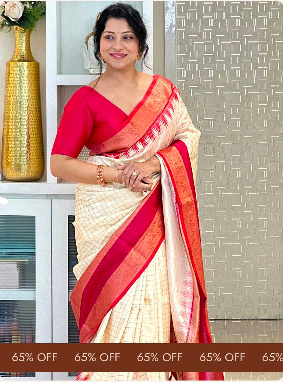 Pink Banarasi Silk Gadwal Pattu