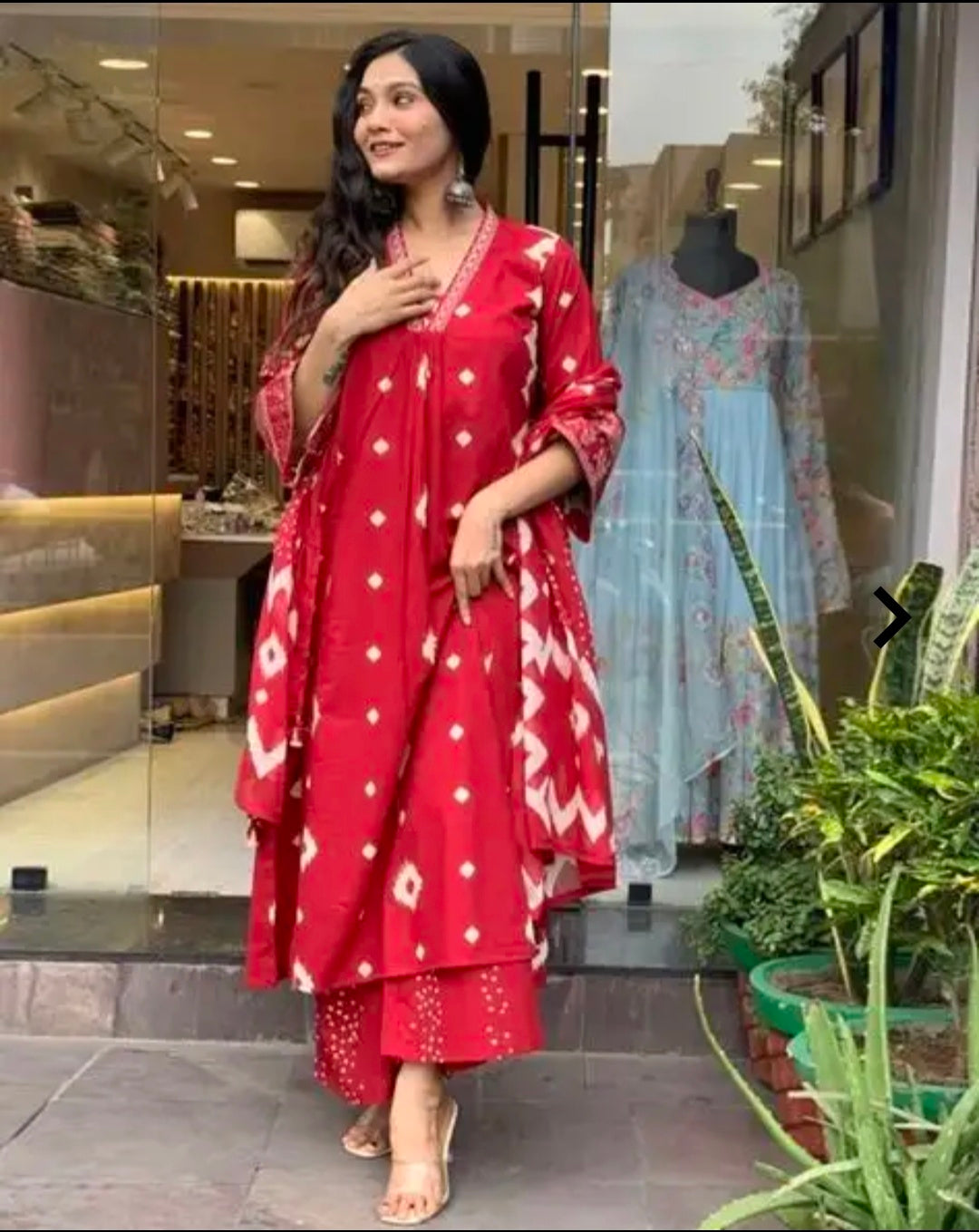 Women's Smart Casual Rayon Slub Kurta Pant Muslin Dupatta Set | 3 Piece Ethnic Set