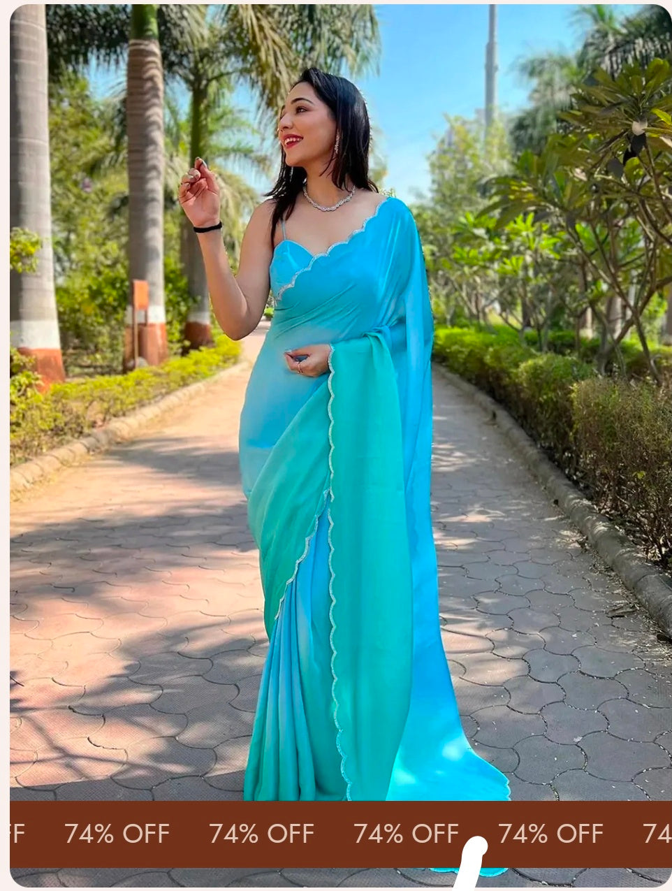 Sky Blue Satin Georgette