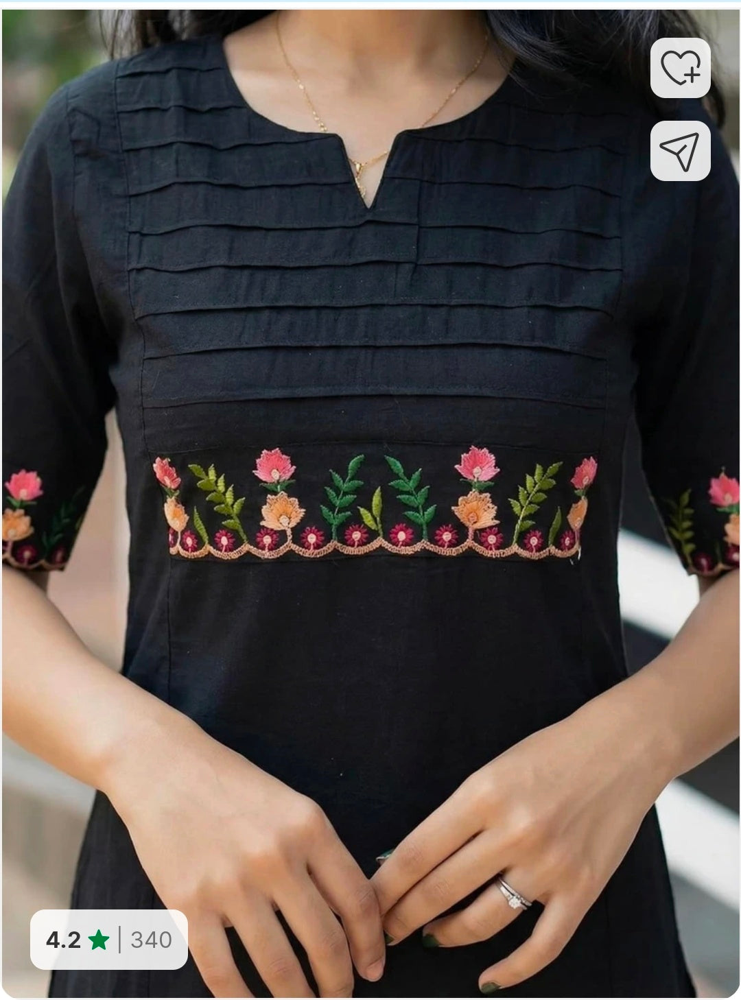 Embroidered A-Line Kurta with Pant Set