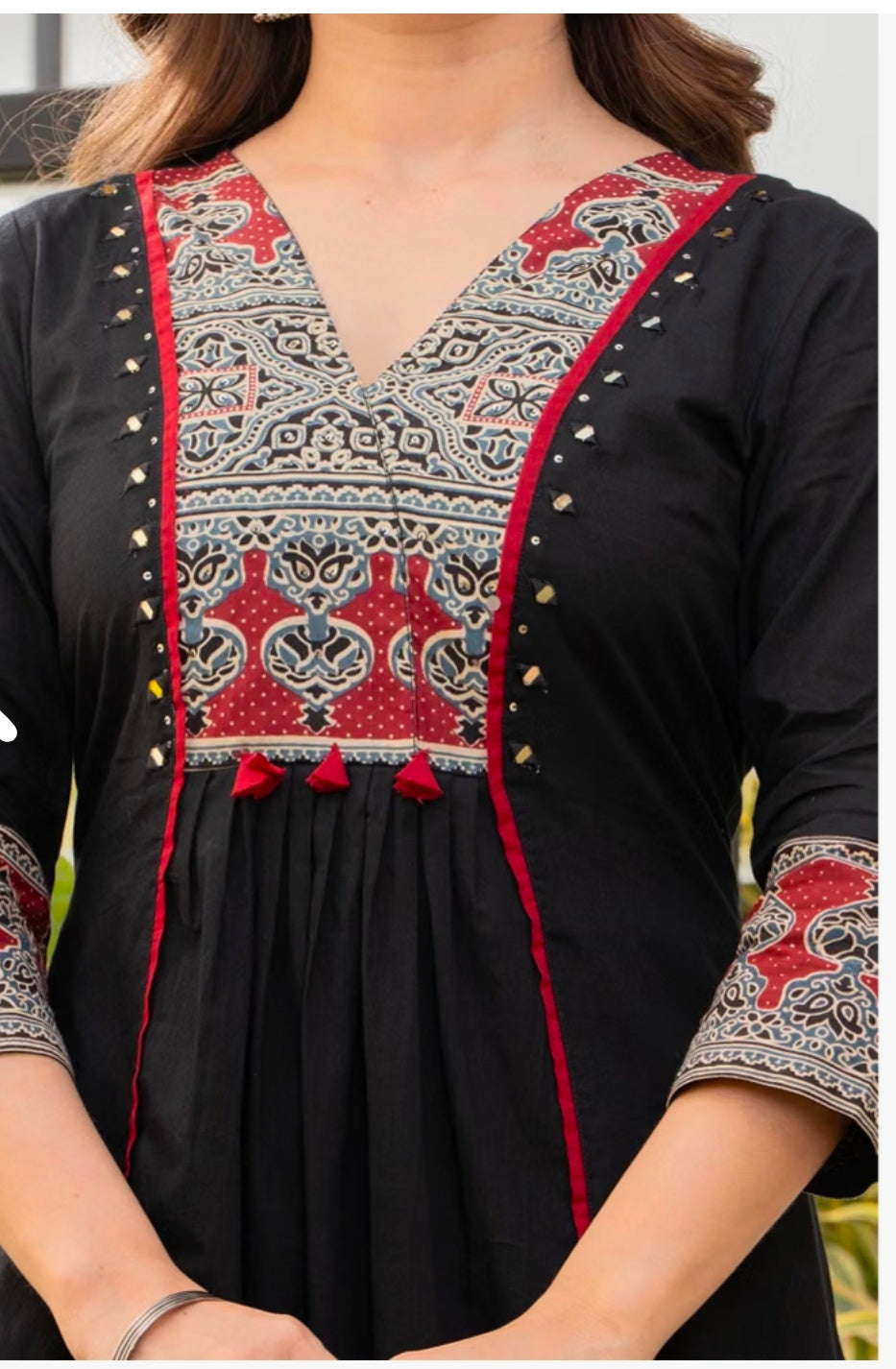 Pure Cotton A-Line Kurta Set with Palazzo Pants & Dupatta