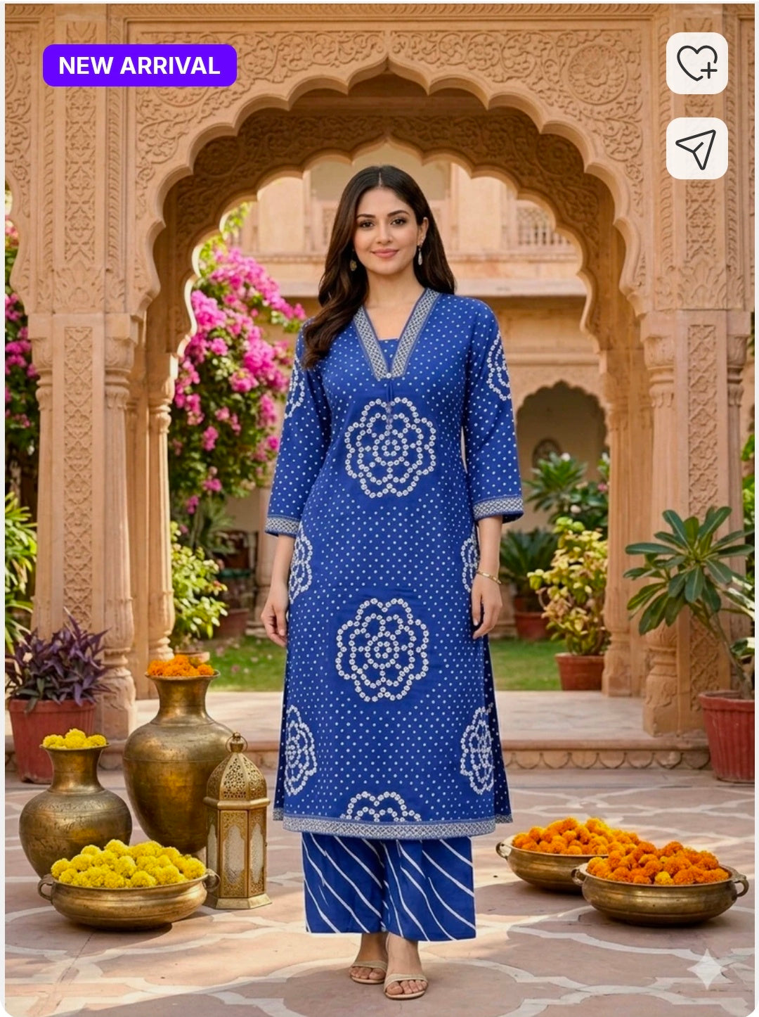 Cotton Kurta Palazzo Dupatta Set