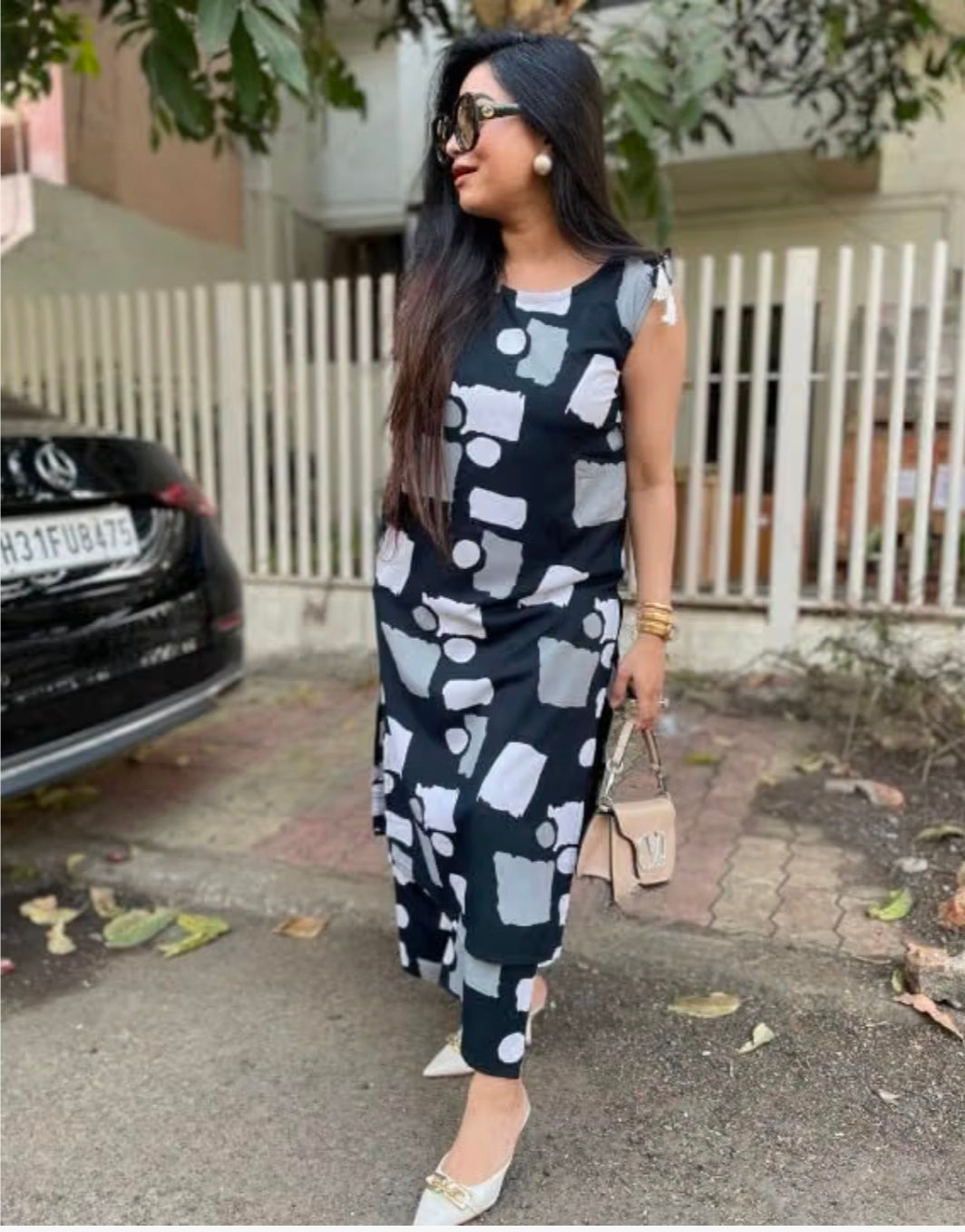 Women's Rayon Geometric Printed