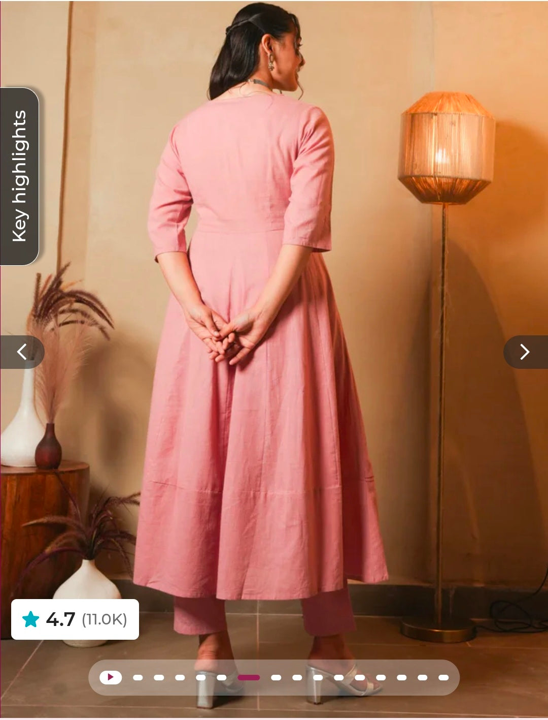 Embroidered Natural Cotton Solid Anarkali Pink, Tapered Trousers & Dupatta