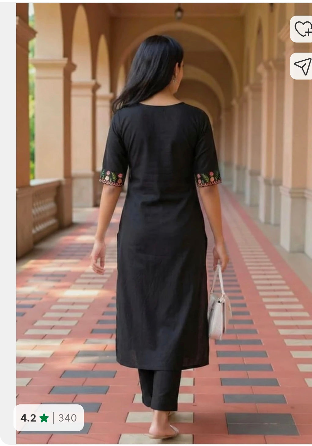 Embroidered A-Line Kurta with Pant Set