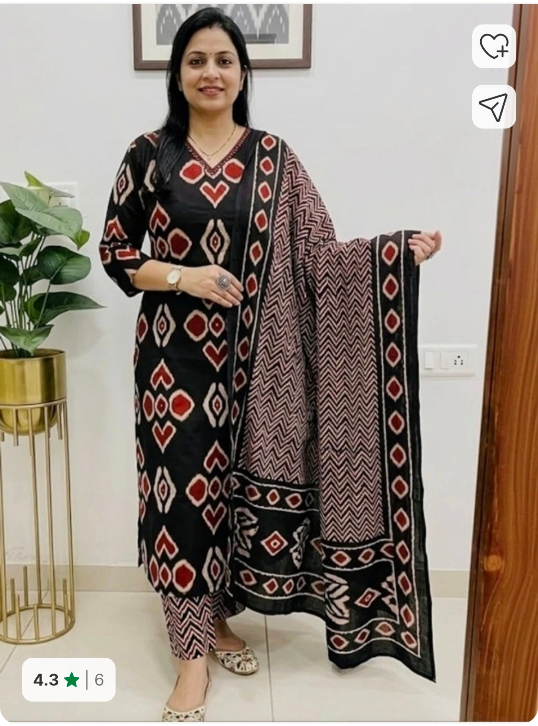 Cotton Rayon Kurta Pant Dupatta Set