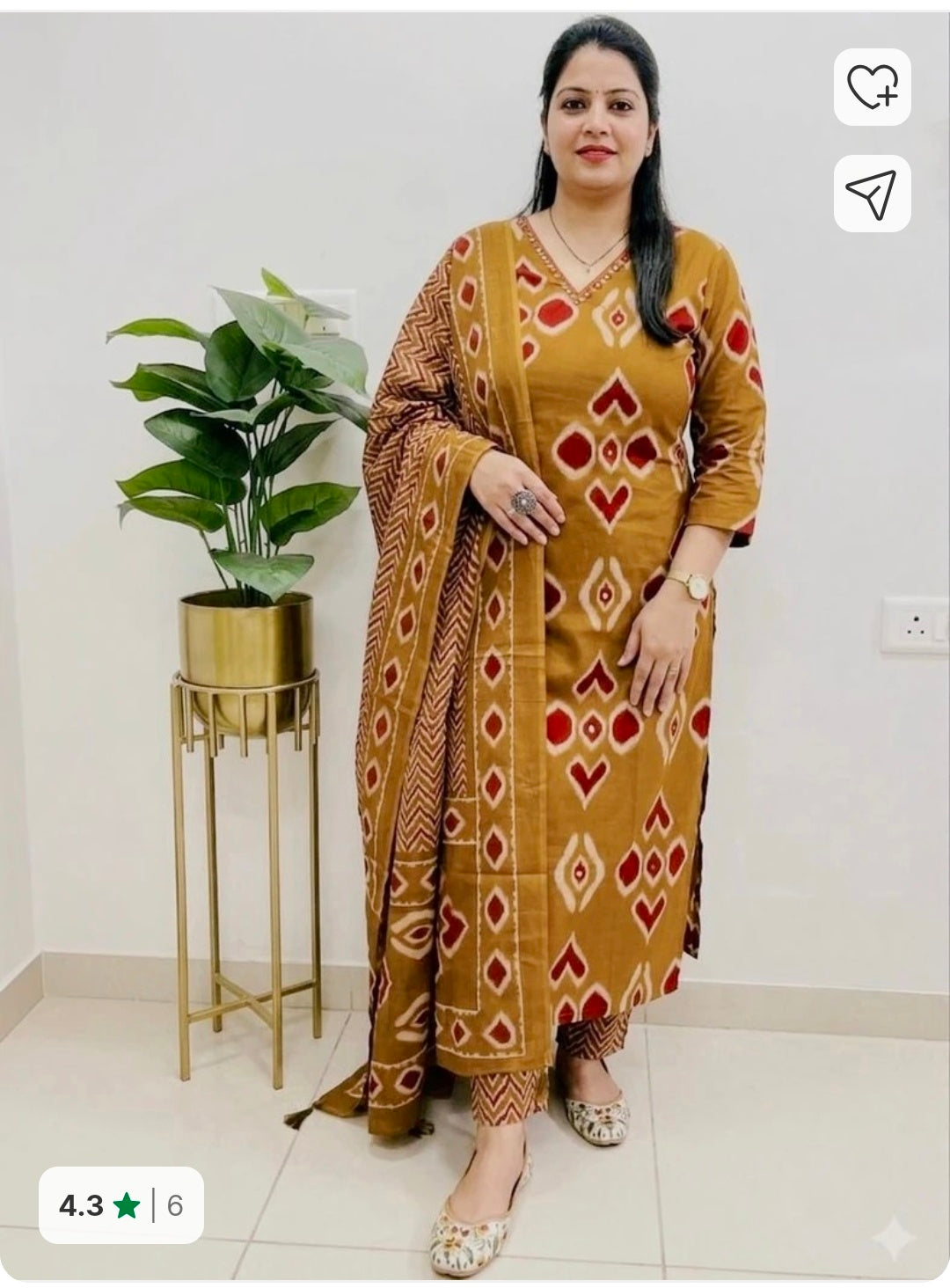 Cotton Rayon Kurta Pant Dupatta Set
