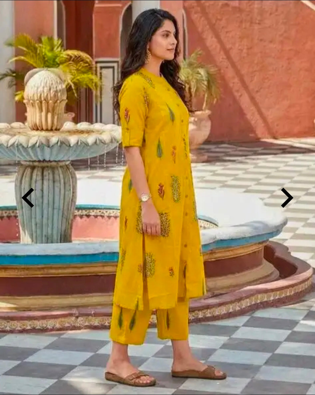 Women's Printed Knee Length Kurta Bottom Set | 2 Piece Kurta and Bottomwear Set