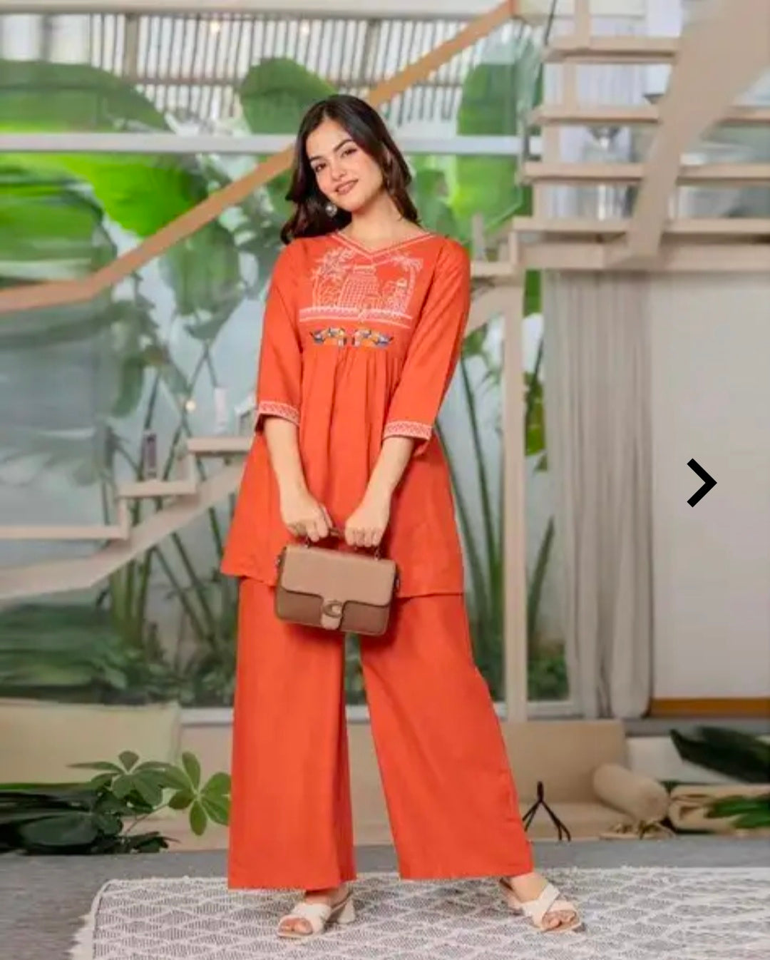 Women's Pure Cotton Kurta Palazzo Set | 2 Piece Ethnic Co-ord Set