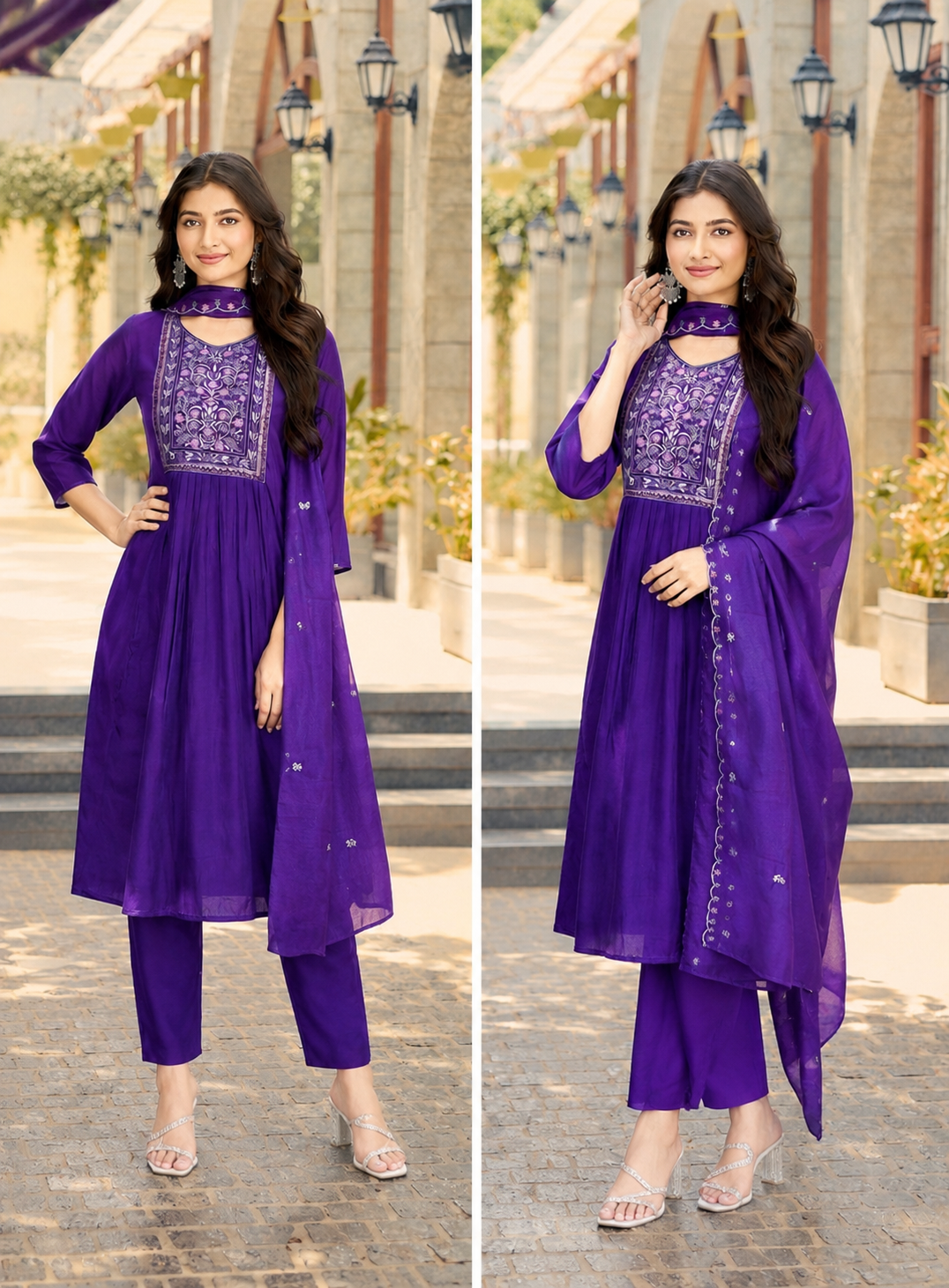 🌸 Elegant Kurti Pant Set with Designer Dupatta