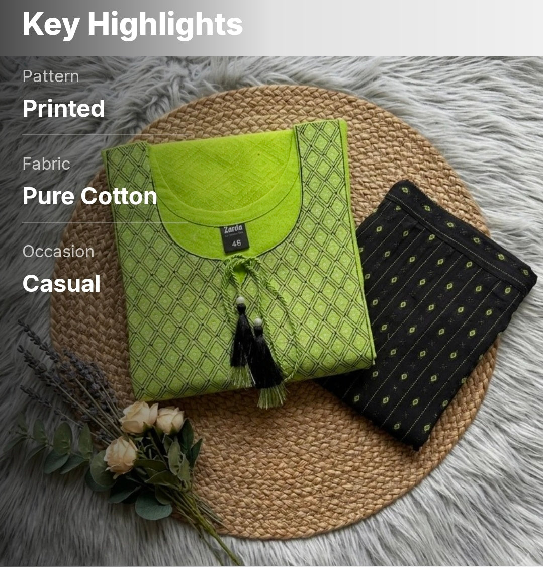 Pure Cotton Kurta Pant Set