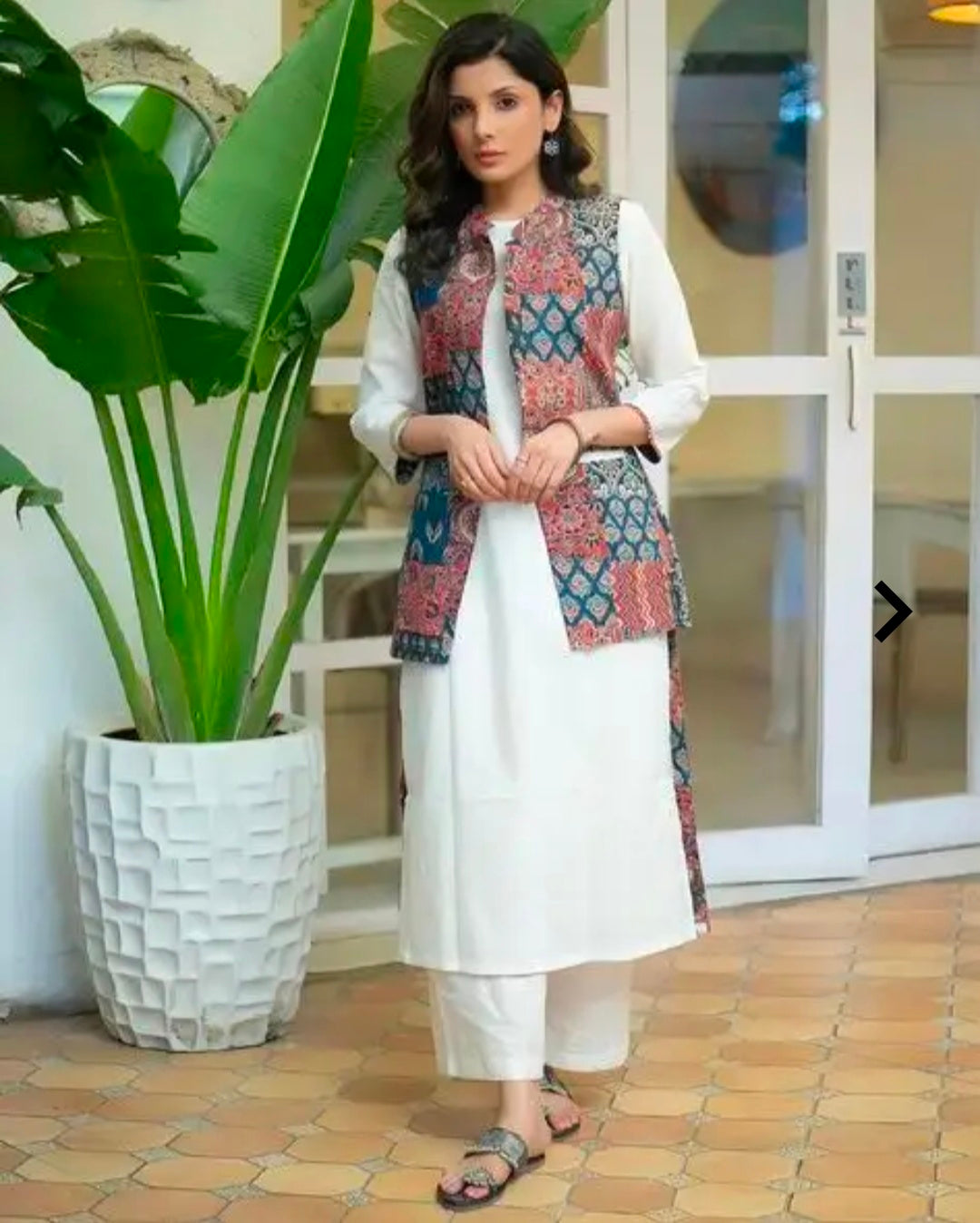 Women's Calf Length Rayon Blend Kurta Pant Jacket Set | 3 Piece Ethnic Set l