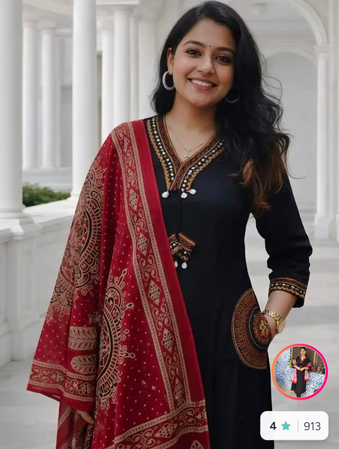 Pure Cotton Kurta Pant Dupatta Set