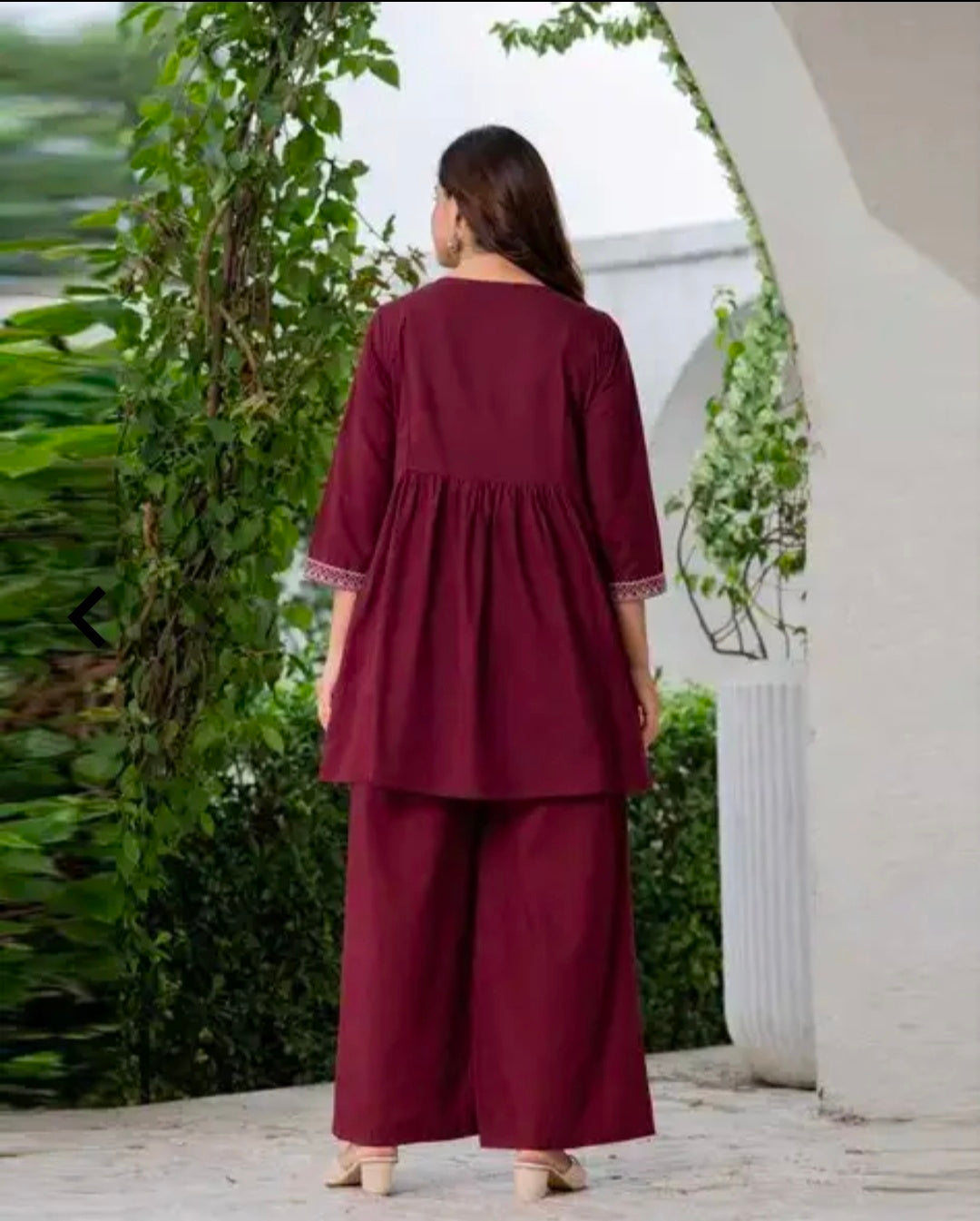 Women's Pure Cotton Kurta Palazzo Set | 2 Piece Ethnic Co-ord Set