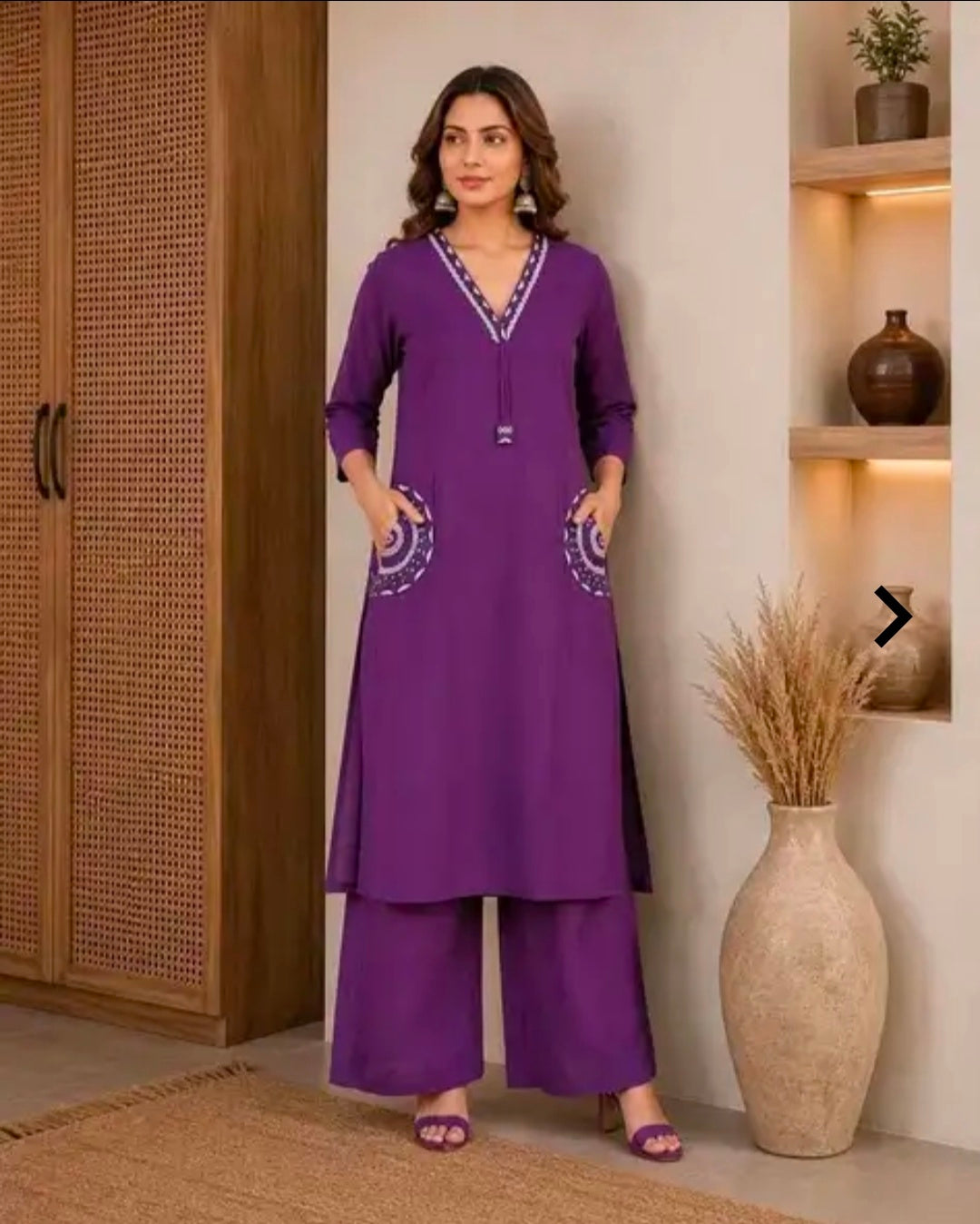 Women's Pure Cotton Kurta Palazzo Set | 2 Piece Ethnic Co-ord Set