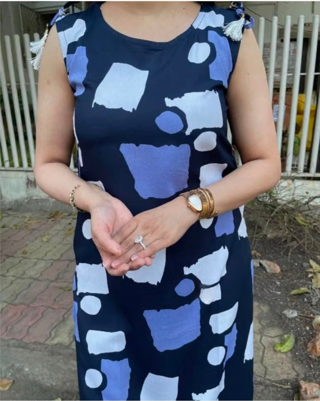 Women's Rayon Geometric Printed