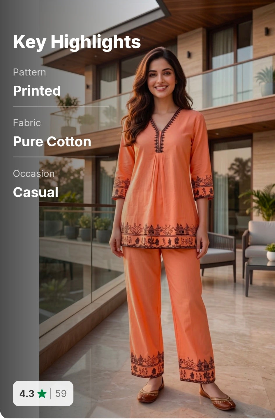 Pure Cotton Ethnic Co-ord Set