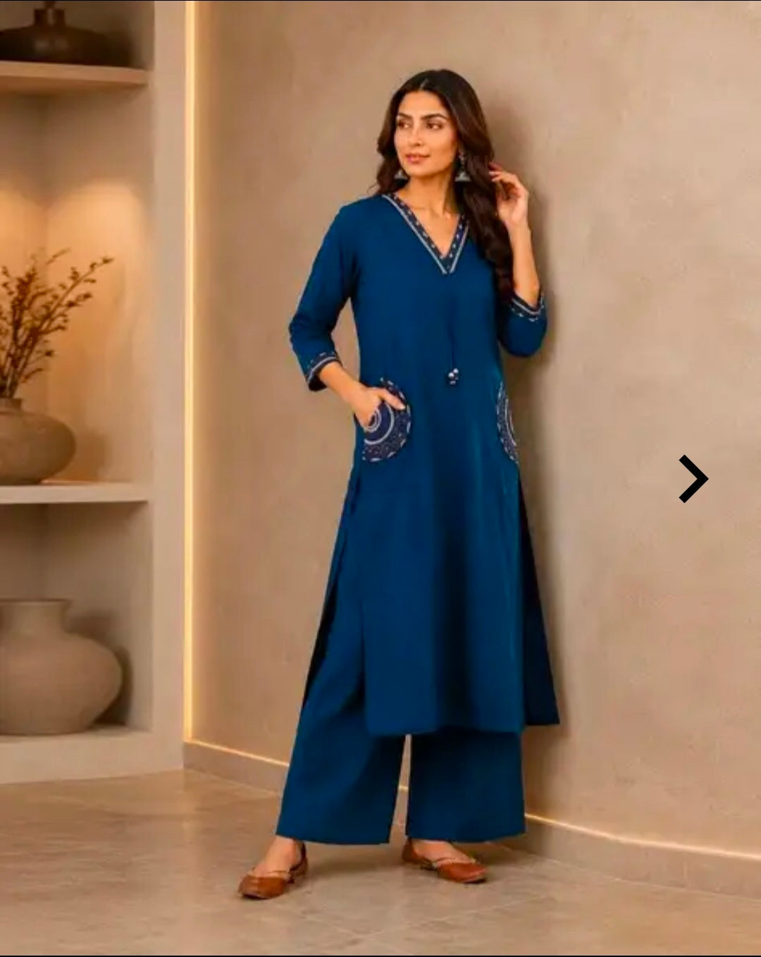 Women's Pure Cotton Kurta Palazzo Set | 2 Piece Ethnic Co-ord Set