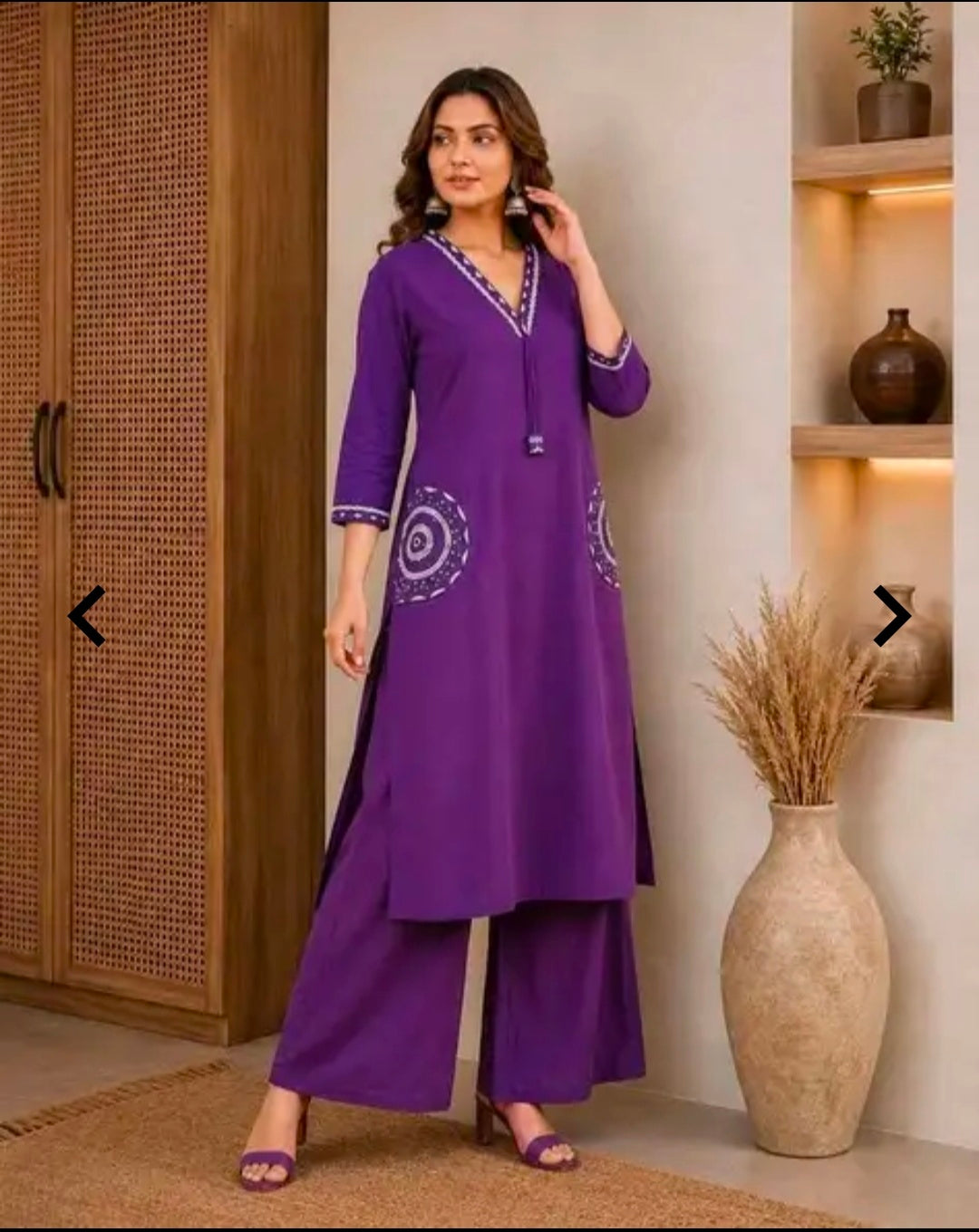 Women's Pure Cotton Kurta Palazzo Set | 2 Piece Ethnic Co-ord Set