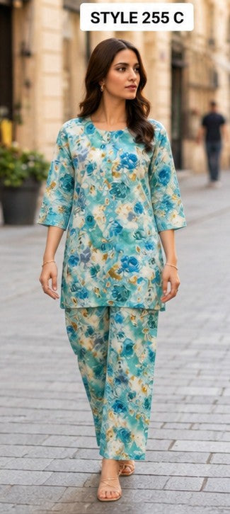 🌸 Premium Cotton Printed Palazzo Set with Pocket