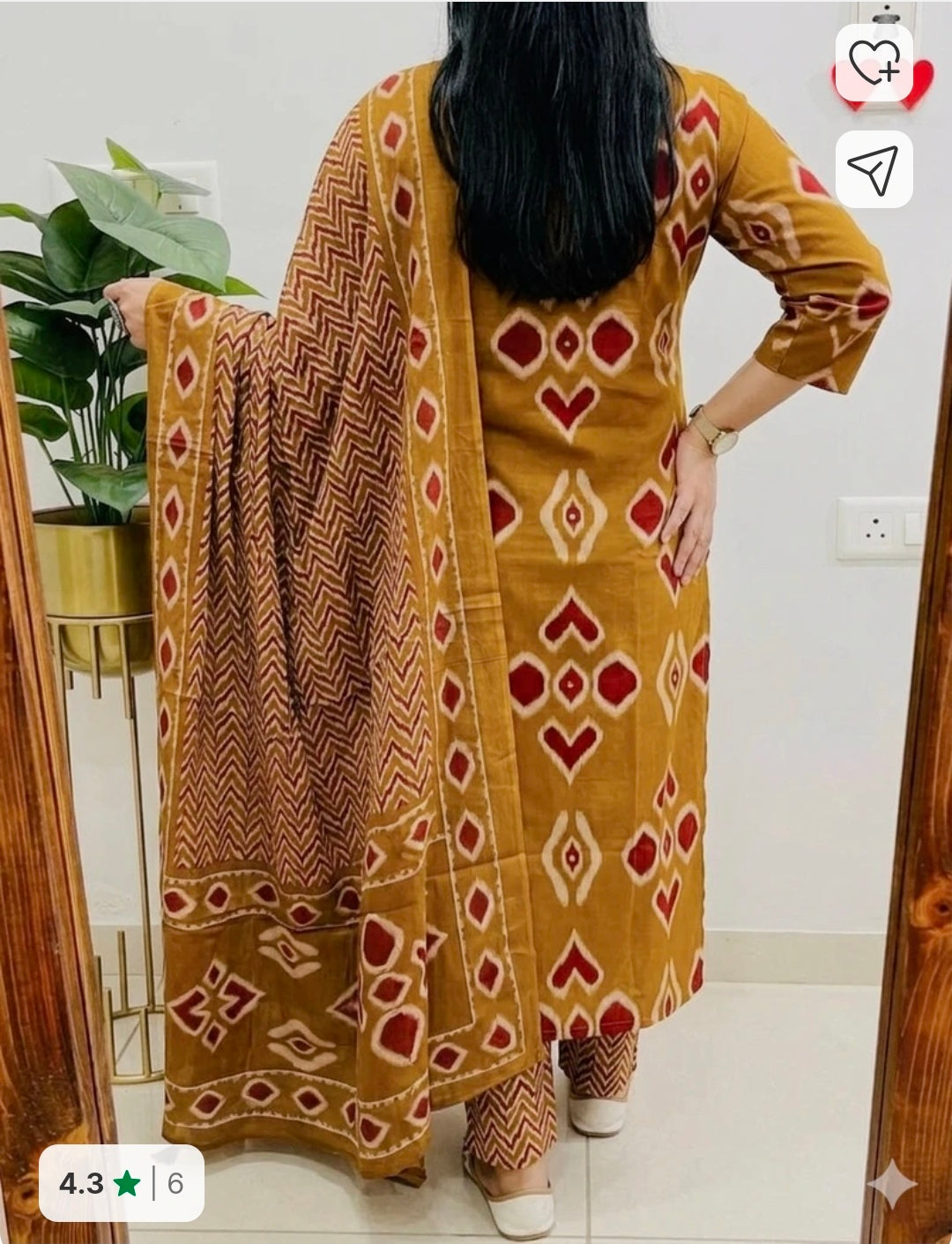 Cotton Rayon Kurta Pant Dupatta Set