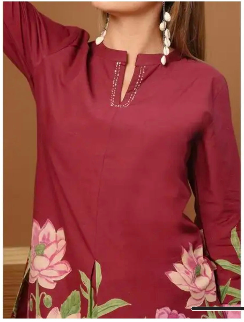 Magenta Cotton Co-ord Set