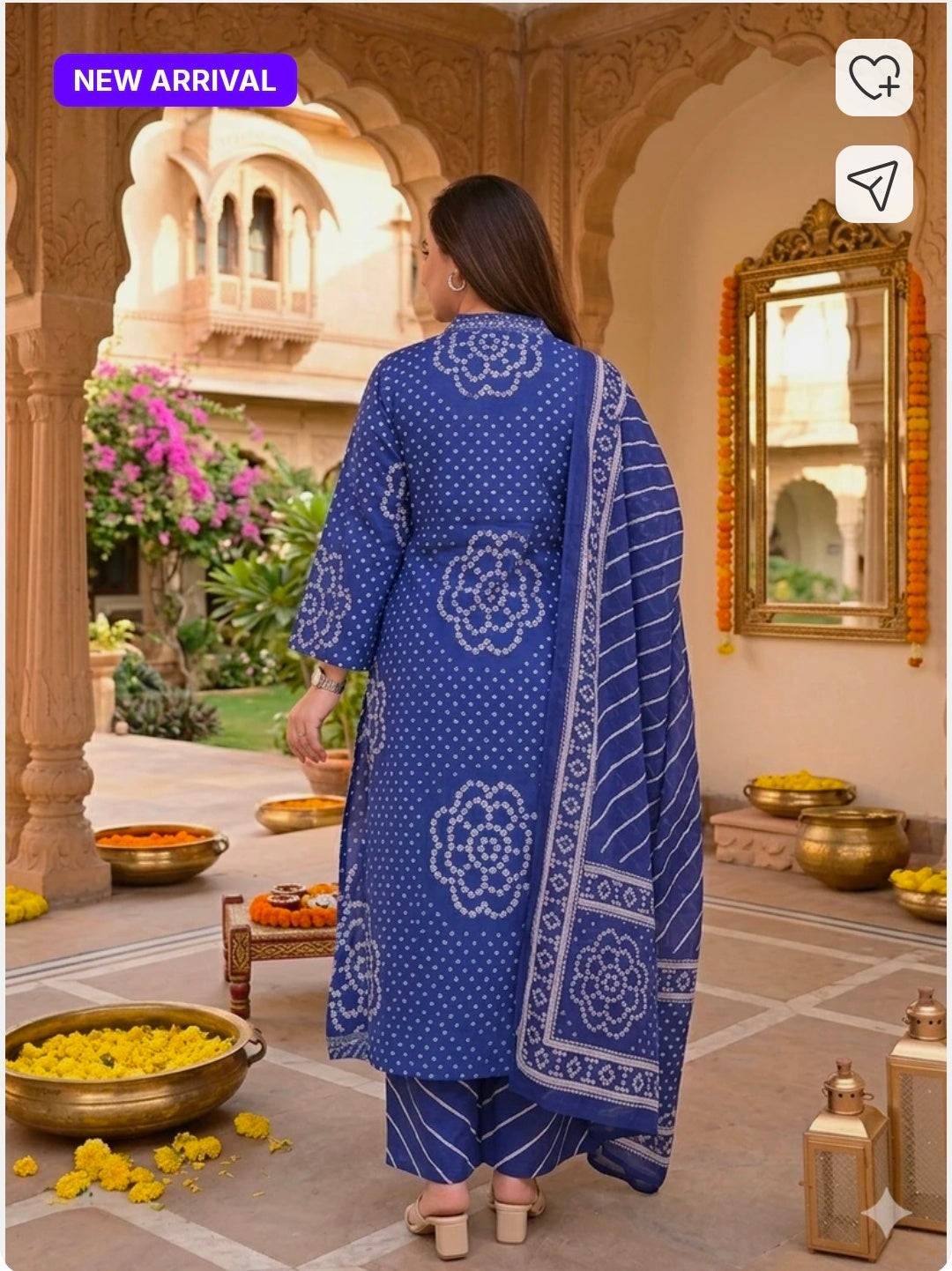 Cotton Kurta Palazzo Dupatta Set