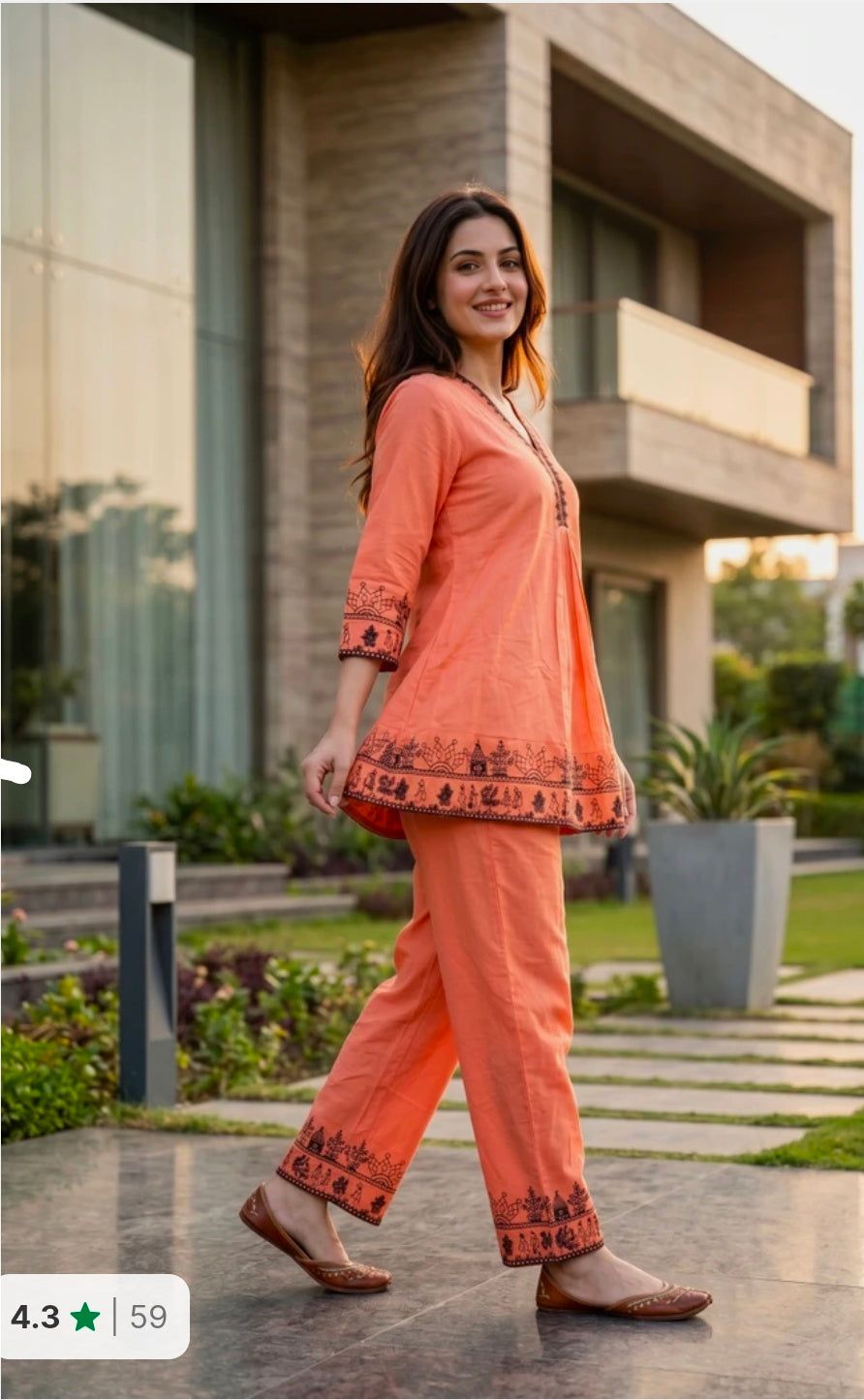 Pure Cotton Ethnic Co-ord Set