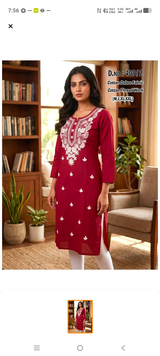 Premium Cotton Kurti Top