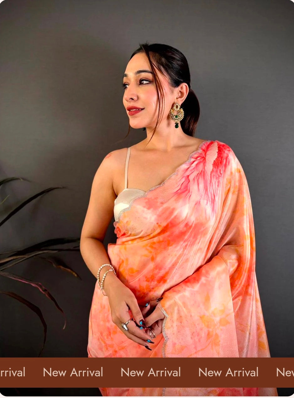 Freehand Shibori Print Chiffon