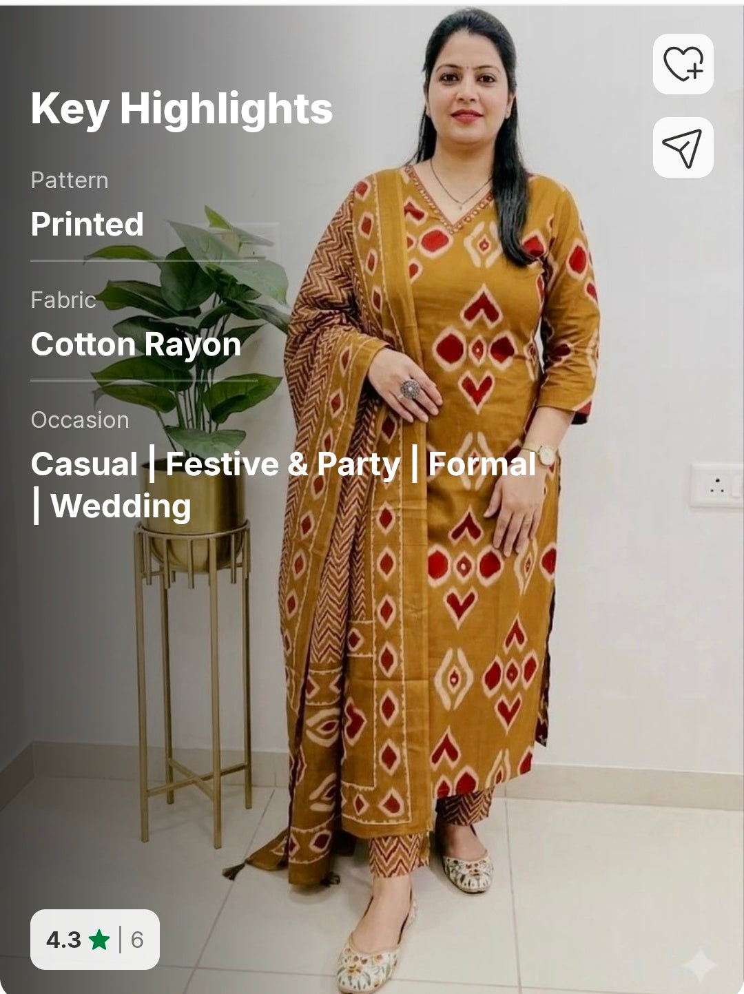Cotton Rayon Kurta Pant Dupatta Set