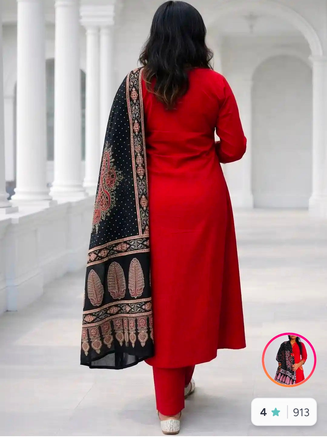Pure Cotton Kurta Pant Dupatta Set