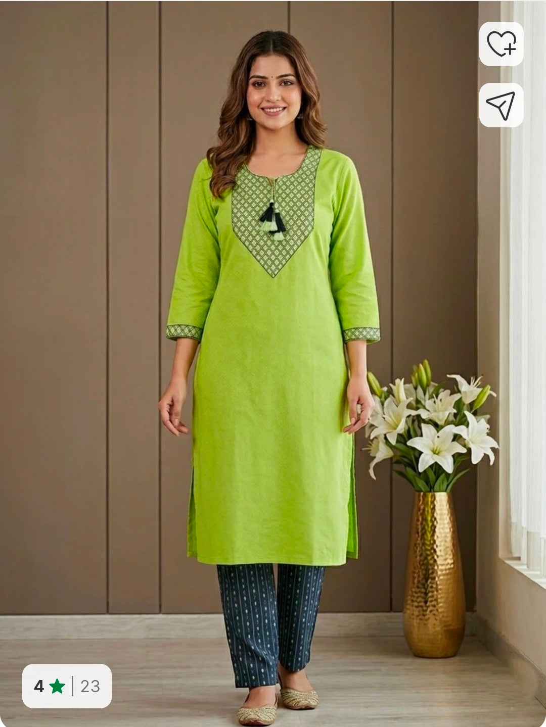 Pure Cotton Kurta Pant Set