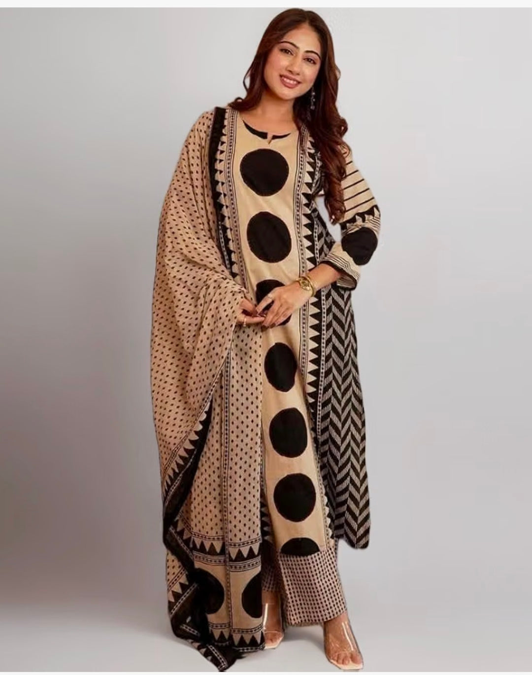 Pure cotton Straight Kurta Pant and printed Dupatta Set