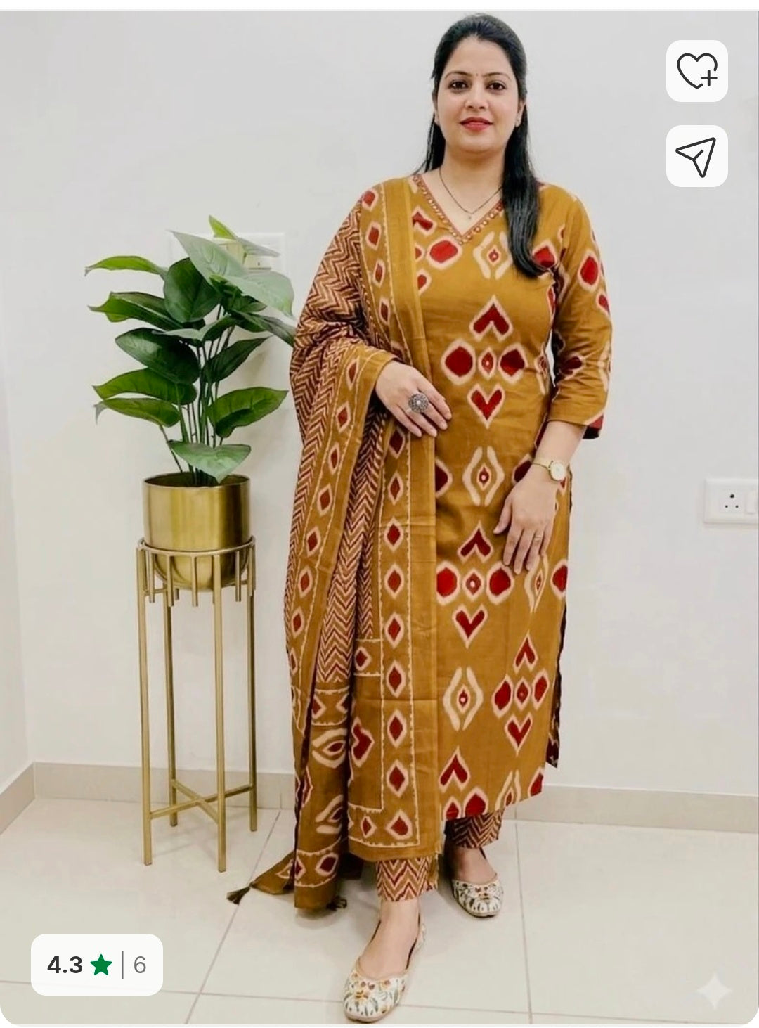 Cotton Rayon Kurta Pant Dupatta Set