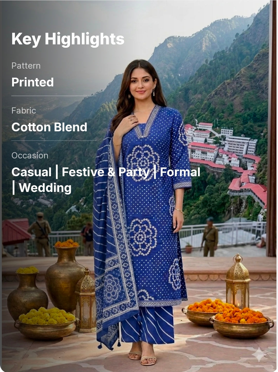 Cotton Kurta Palazzo Dupatta Set