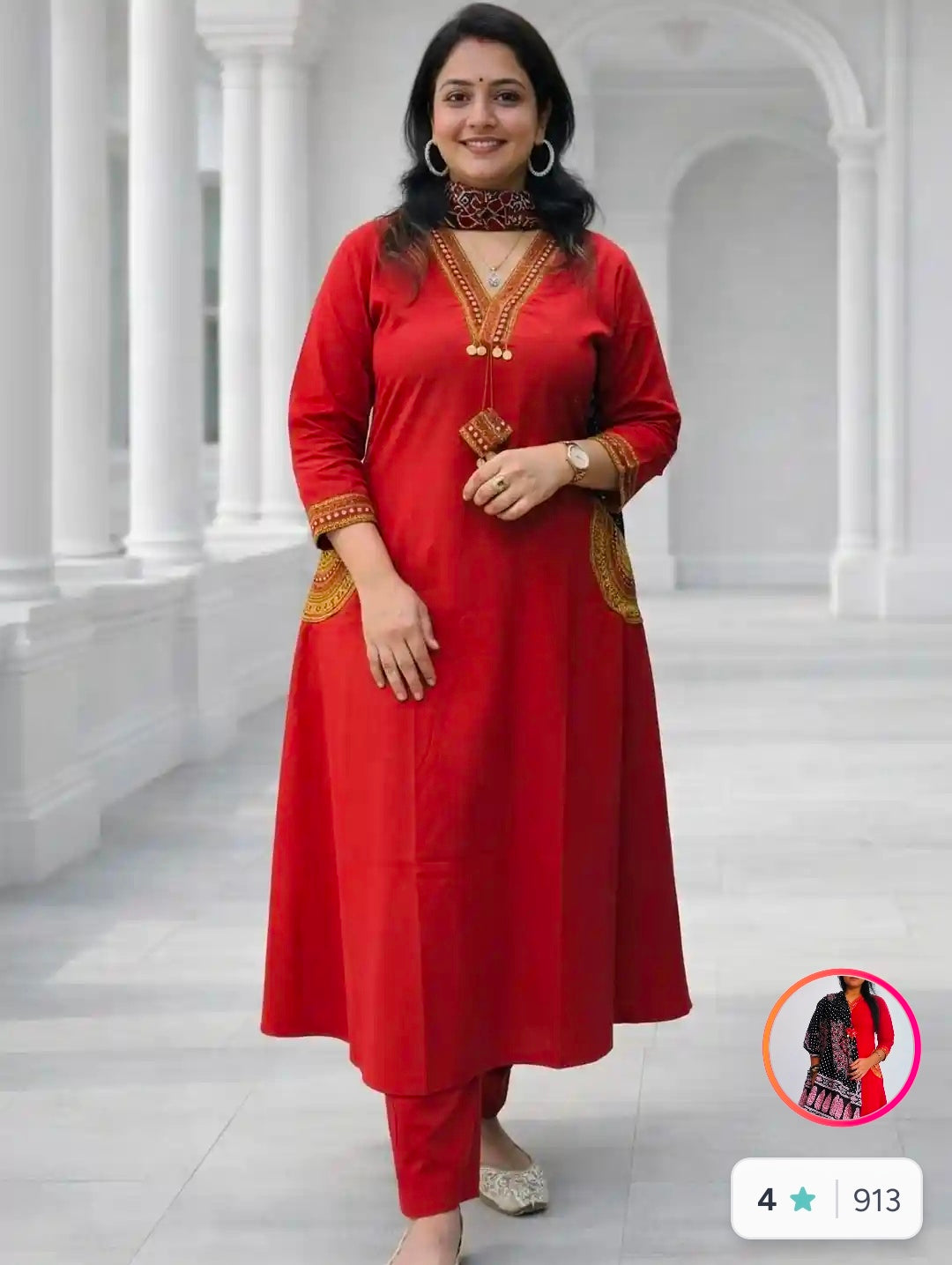 Pure Cotton Kurta Pant Dupatta Set