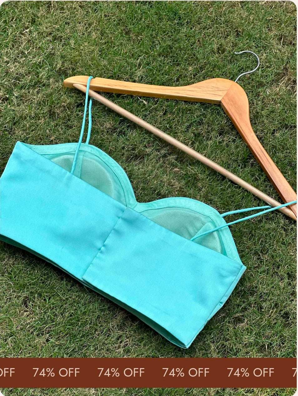 Sky Blue Satin Georgette