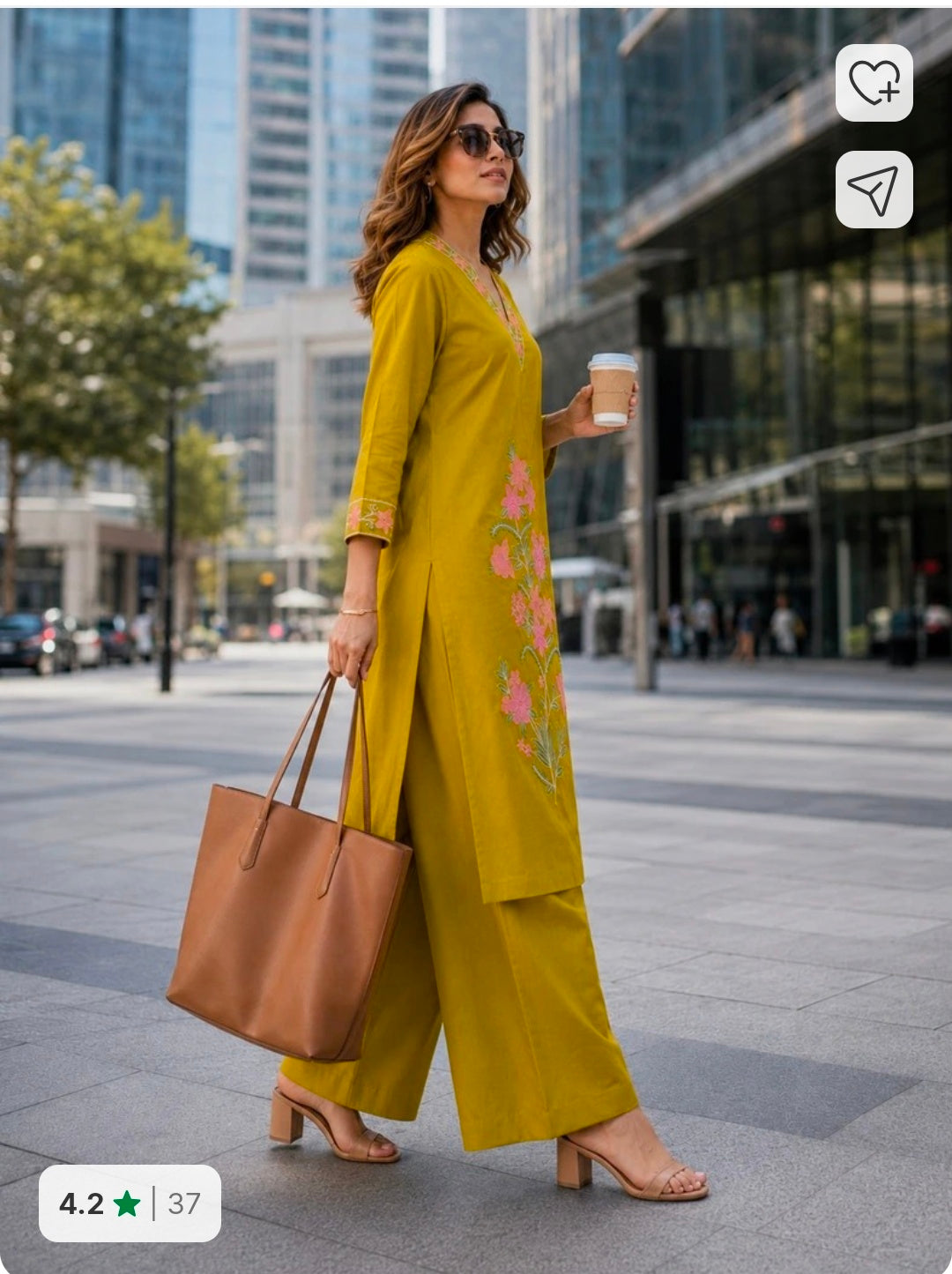 Embroidered Pure Cotton Kurta Palazzo Set