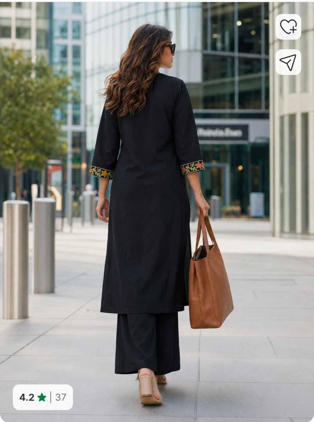 Embroidered Pure Cotton Kurta Palazzo Set