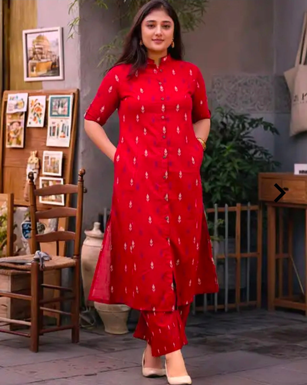 Women's Rayon Calf-Length Kurta Pant Set 