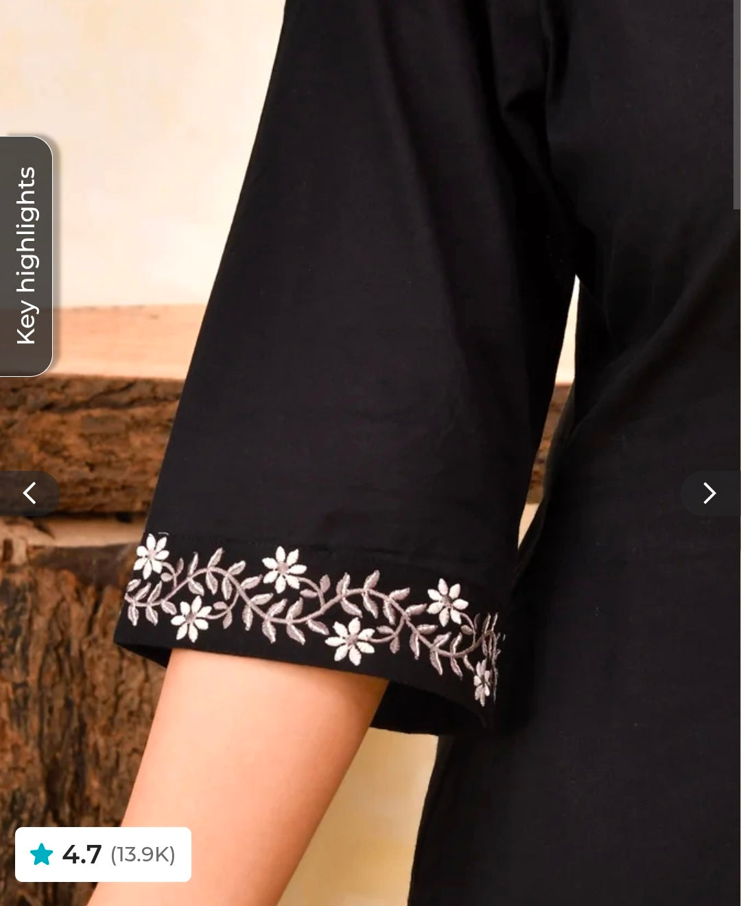 Embroidered Soft Cotton Solid A-line Black Kurta, Straight Trousers & Dupatta