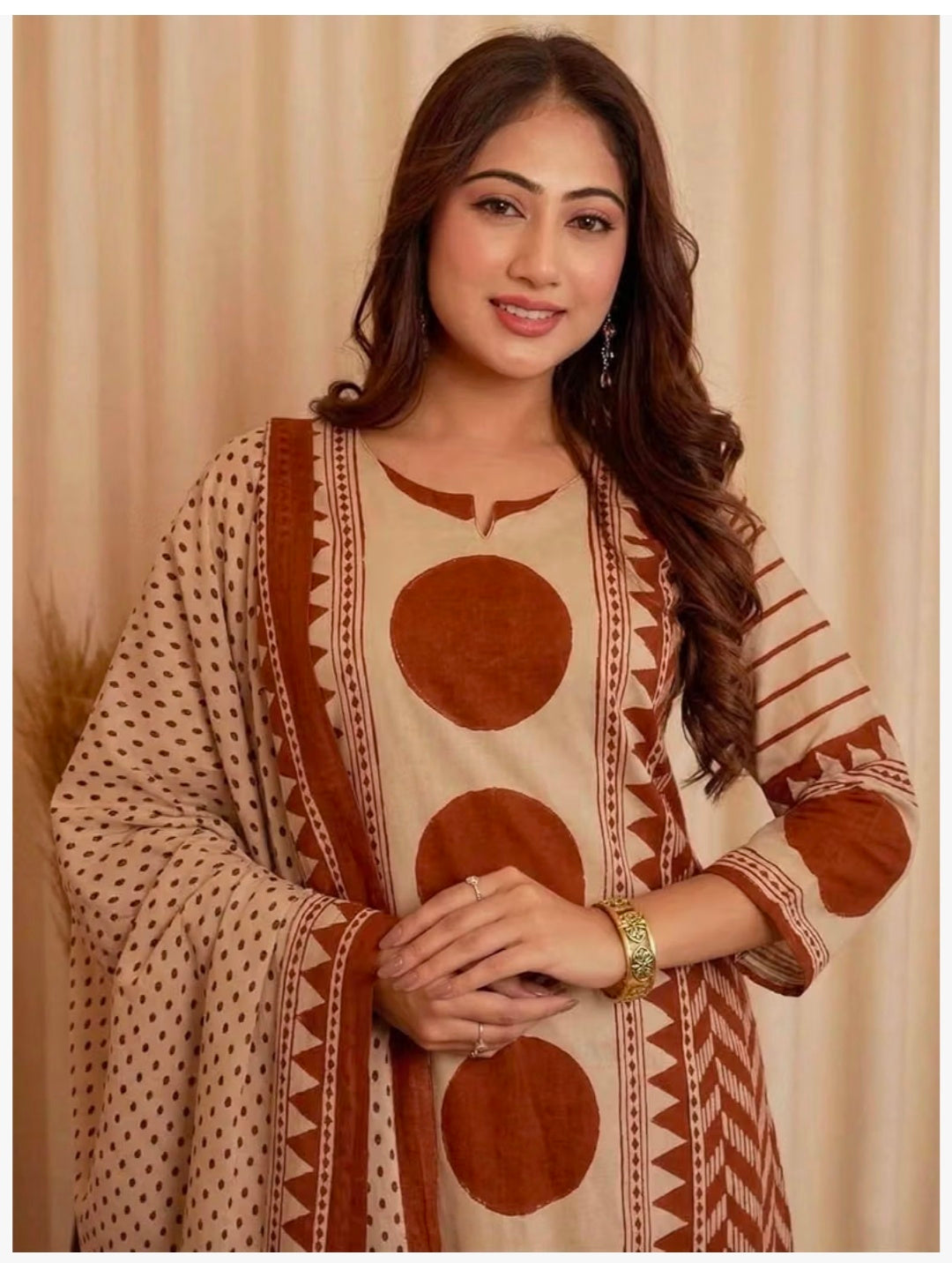 Pure cotton Straight Kurta Pant and printed Dupatta Set